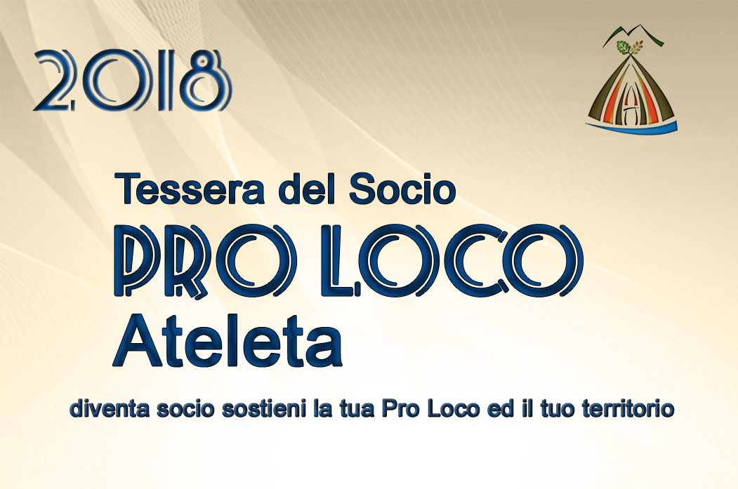 Tessera del Socio 2018 Pro Loco Ateleta